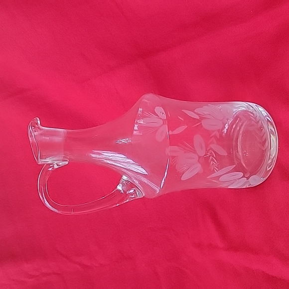 Etched Clear Glass 11" Pitcher - Picture 4 of 5